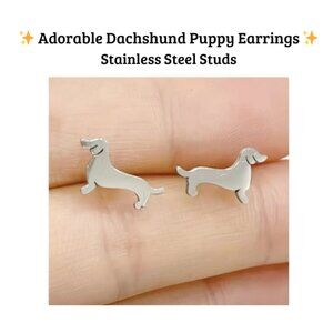 ✨Adorable Dachshund Puppy Earrings | Stainless Steel Minimalist Studs